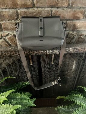 Tumi Georgica gray Leather Crossbody Messenger Bag - Men